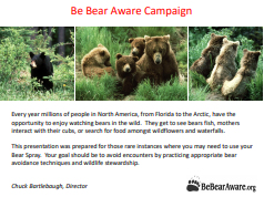 Encounter Behavior & Myths (Be Bear Aware) - IGBC